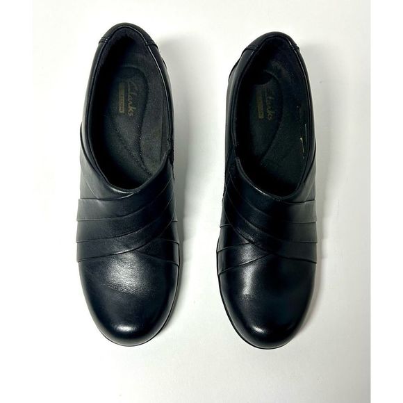 Clarks Collection Pull On Black Mules Size 8M - Picture 2 of 8